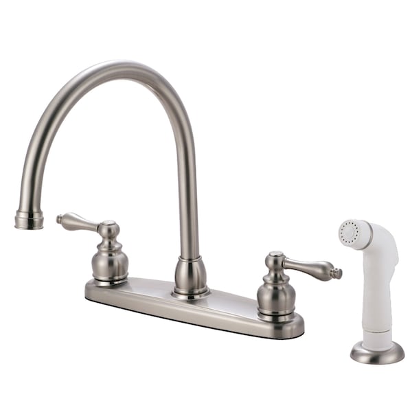 Vintage Centerset Kitchen Faucet, Brushed Nickel